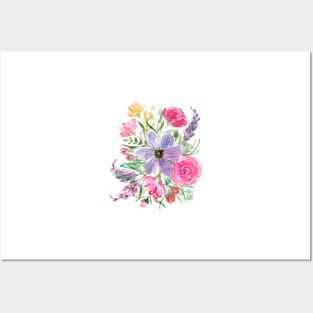 Fresh Loose Watercolor Florals Posters and Art